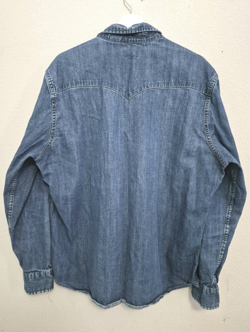 Levis Denim Pearl Snap Long Sleeve Slim Fit Mens Button Down Shirt XXL - Picture 5 of 7